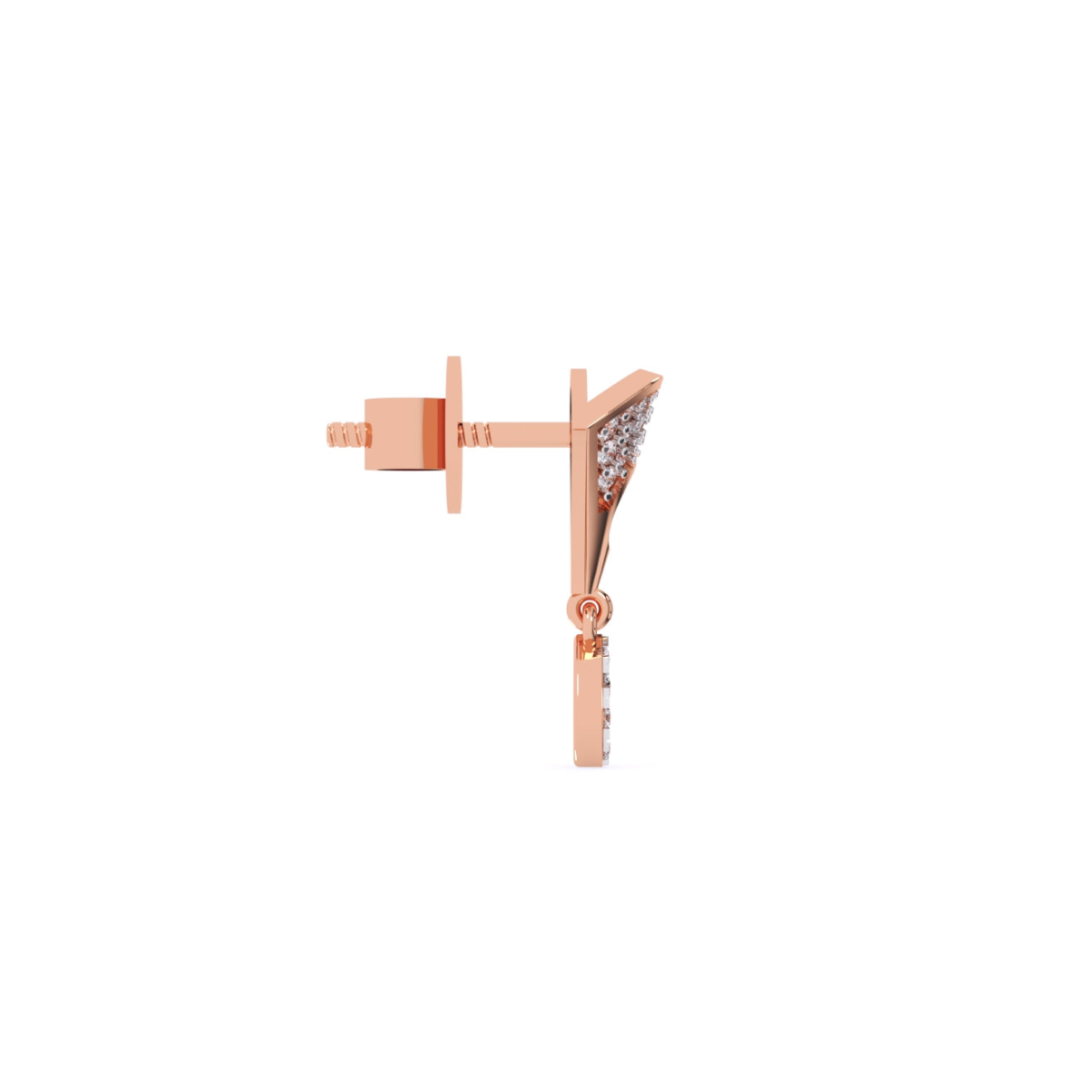 14K Rose Gold Teardrop Earlobe Earrings
